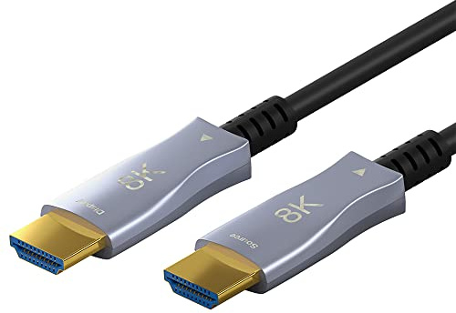 goobay 49883 Optisches High Speed HDMI Kabel mit Ethernet (AOC) / Glasfaserkabel/Hochgeschwindigkeitskabel für 8K@60 Hz / 4K@120 Hz/Kompatibel mit Ps5, Xbox, PC, TV / 10 Meter
