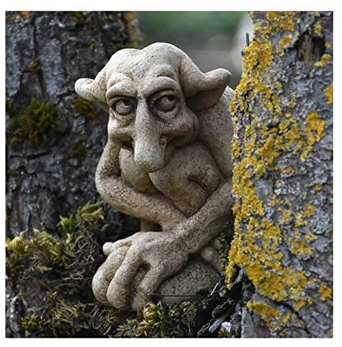 Gartenstatue Gartendekoration Gargoyle Statue Frecher Hausfreund Heimdekoration Gartenstatue Verwelkter Alter Mann Ornament Kirche Gartenskulptur Gartendekoration Good