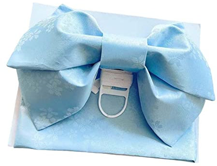 Leeadwaey Kimono Obi Japanische Schärpe Gürtel Bund Schleife Blumenmuster Kummerbund Schärpe Blau