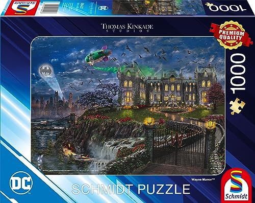 Schmidt Spiele 58427 Thomas Kinkade, Warner, DC, Wayne Manor, 1000 Teile Puzzle