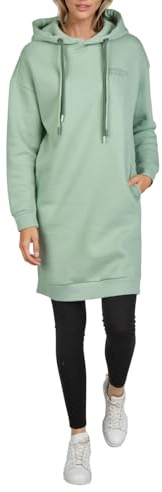 DENIMFY huvtröja dam lång överdimensionerad DFAnna huvtröja tröja sweatshirtklänning klänning klänning streetwear tryck beige svart grön S M L XL, Jadeite Green (52202), S