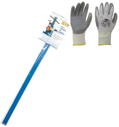 PINTO FERRAMENTA Scovolo kit Spazzacamino Pulizia Pulitore Pulisci Canna Fumarie Spazzola Tonda o Quadrata Asta Tubi Stufa Legna Camino Pellet Guanti (KIT COMPLETO 30 CM, KIT COMPLETO 30 CM)