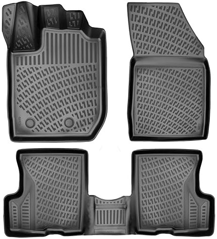 fussmattenprofi.com Fußmatten für Dacia Duster 4x4 (3.Gen) 2023-2025 – Maßgeschneiderte Allwetter Gummimatten mit Carbonfaser-Optik, Hochrand TPE Autofussmatten, Wasserdicht & Geruchslos