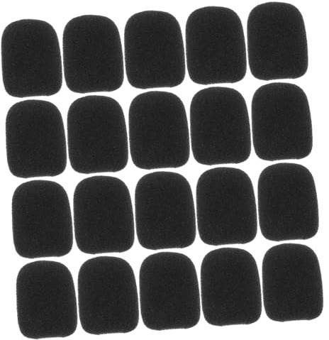 Cubiertas de Esponja para Micrófono de Mano Estándar, 20 Piezas | Negro, Material de Esponja, Ayuda a Reducir Ruido Ambiental, Ligero y Fácil de Usar