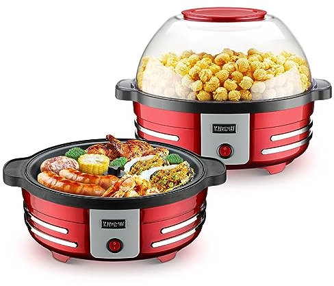 PLABNK Popcorn Machine Home Small Automatic Popcorn Maker, DIY Ball Popcorn Maker, 5L Large Capacity, Quick Production in 3 Minutes