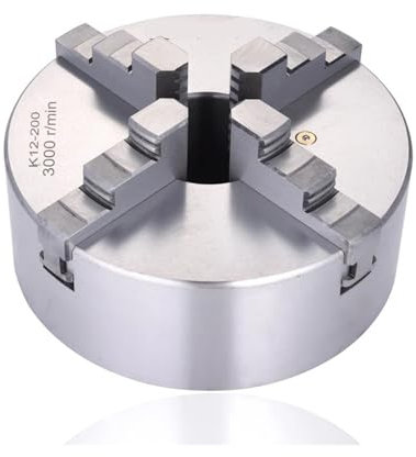 CIJIAOPOYU Drehfutter, 200 mm, 4-Backen, selbstzentrierendes Drehfutter K12-200, manuelles Spannfutter, Rollfutter for Tischdrehmaschinen(K12-200)