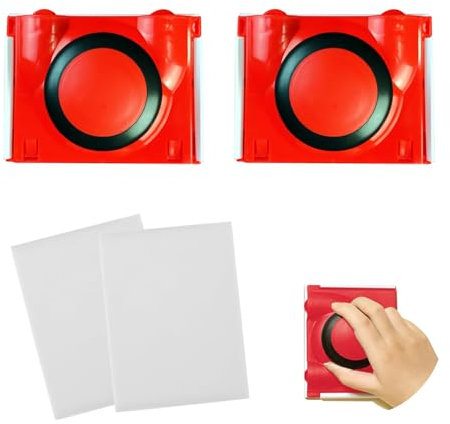 2 Pezzi Strumento per Pitturare i Bordi Set, Rosso, Multifunzionale, Tagliabordi per Vernice, Design con Manico Rotondo - Include 2 Tamponi di Ricambio