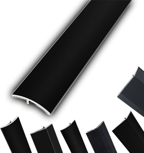 HAEKEBC Schwarze Übergangsleiste Aus Metall, Übergangsprofil rutschfeste Türrampe, Bodenübergangsstreifen Für Holzböden/Teppich/Fliesen, Höhe Zwischen 1-40mm(20mm/0.78in)