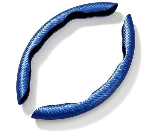 MYYULONG Lenkradhülle für Mercedes-Benz W219 CLS 280 CLS 300 W211 E200 E220 E240 E250 E270 2002-2010, Kohlefaser-Strukturleder, Schwarz/Rot/Blau