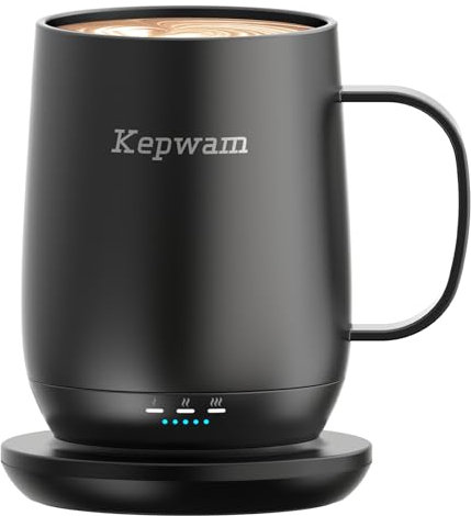 Kepwam Self-Heating Coffee Mug T2, 16oz Electric Heated Mug Hot Up to 149℉
