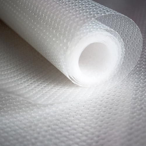 OLIVO.shop Tappetino per Cassetti, Tappetini Non-Adesivo, Antiscivolo Trasparente, Rotolo Proteggi Cassetto su Misura, Protezione Cassetti Cucina, Frigo, Armadi, Ripiani CRYSTAL (50x500 cm)
