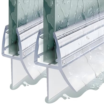 Wheophy 2 Stücke 60cm Duschdichtung für 4-6mm Glastüren, Duschtürdichtung mit extra dicker Gummilippe, Einfache Installation, für alle Duschtüren, Dusche, Badewanne
