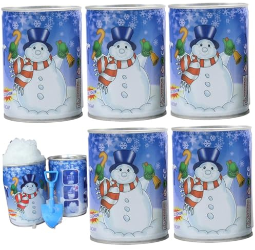 SMELEYOU 5 Pezzi di Neve Finta Polvere 8g/Pezzo Natalizio Neve Artificiale Realistico per Le Decorazioni Natalizie Set di Palle di combattono Artigianato e Fotografia