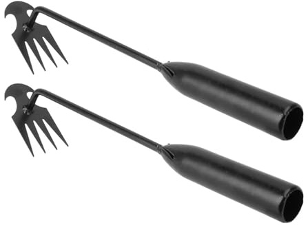 Baxnore Désherbage Outil Professionnel en Acier Inoxydable 4 Dents Manuel Désherbeur pour Jardin Pelouse Cour Ferme Durable Poignée Ergonomique Heavy Duty Weed Extracteur pour Le