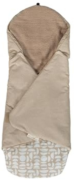 ULLENBOOM ® Einschlagdecke Babyschale, Ideal für Herbst und Winter, 100% Oeko-TEX Materialien, Sand (Made in EU) - Babydecke für Kindersitz oder Kinderwagen, kuschelige Decke für Babys