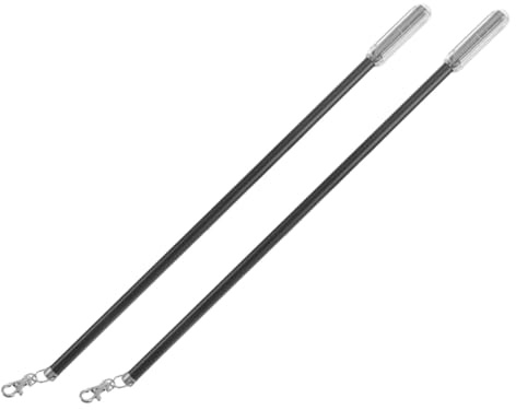 Homoyoyo 2 Piezas Barra de Cortina Manual de Varillas para Cortinas de Aluminio Negro para Ventanas Pequeñas
