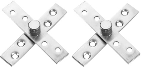 QUARKZMAN 2 Pezzi Cerniere A Perno Rotanti 360 Gradi, 95 X 18.5mm Perno Centrale In Acciaio Inox Cerniera Nascosta Per Ante A Battente Di Armadi Da Cucina, Argento