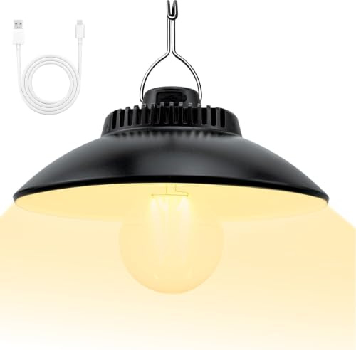 LED Campinglampe USB Aufladbar,Campingleuchte, Retro Camping Laterne IPX4 Wasserdicht,Campinglampe Aufladbar, für Garten Garage Pavillon Balkon Terrasse-Warmweiß