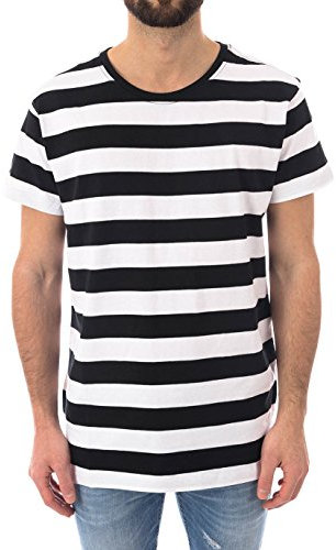 Urban Classics Tb2067-block Stripe Tee T-Shirt, Nero/Bianco, M Uomo