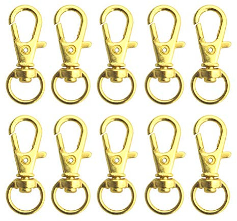 Swivel Clasps Lanyard Snap Hook,cnomg Metal Swivel Lanyard Snap Hook Lobster Claw Clasp (Golden, 50 pcs)