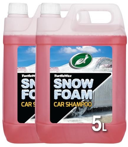 Turtle Wax Snow Foam, Thick, PH balanced Car Shampoo. 5L, Pack of 2, Cherry Scented, Streak Free Formula Safe for All Paint, Tyres, Wheels and Trim, Perfect for Overall Car Cleaning
