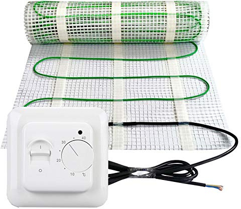 Riscaldamento a pavimento elettrico 150 Watt per m², termostato analogico elettrico, tecnologia TWIN JWS diverse misure, dimensioni (m²): 6 m²