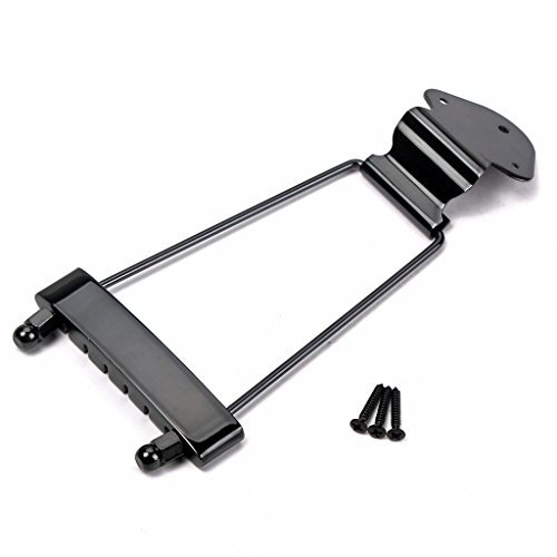 Alnicov 6-saitige Gitarren-Trapez-Saitenhalter Steg für Jazz Archtop-Gitarre, Ersatz – Schwarz