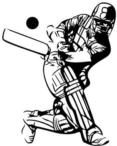 Cricket Player Wandaufkleber Abnehmbare Vinyl Wohnzimmer Dekoration Wandaufkleber Dekoration Aufkleber 59X73Cm