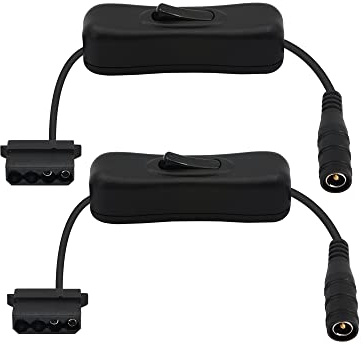 PNGKNYOCN 30cm 12V DC 5.5 x 2.1mm auf 4-Pin Molex mit Schalter Stromadapterkabel, für Molex Gehäuselüfter und mehr (2-Pack)