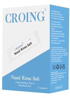 CROING (160 Beutel) Nasenspülsalz, Nasensalz für Nasendusche, Neti Pot,Nose Cleaner, Nasal Rinse, Nasenspülung Erwachsene, Nasenspülkanne
