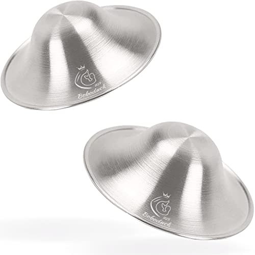 Boboduck Tasses d'allaitement argentées – Couvre-tétons argentés pour protéger et apaiser les douloureux, protège-tétons argentés pour allaiter les nouveau-nés, coussinets d'allaitement