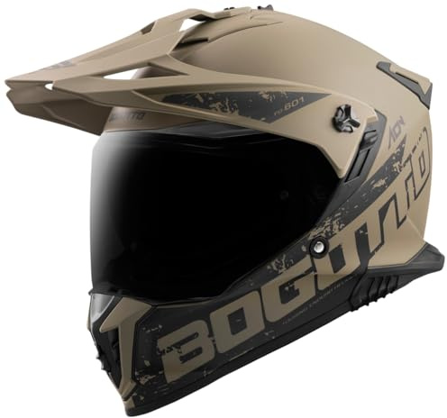Bogotto FG-601 Casco de Enduro de Fibra de Vidrio (Brown Matt,M)