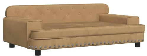 vidaXL Hundebett, Hundekissen mit weicher Polsterung, Hundesofa Hundecouch für kleine Hunde Haustiere, Haustierbett Katzenbett, Braun Samt