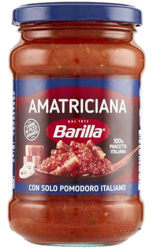 Barilla Sugo all'Amatriciana, Sugo Pronto al Pomodoro con Pancetta, 300g | con Cipolla e Peperoncino, Senza Glutine, Sugo Pronto Per Pasta