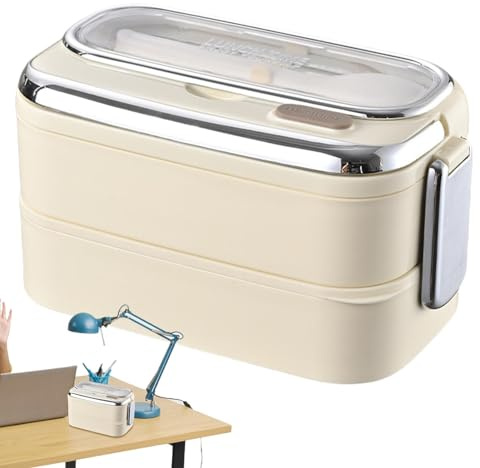 Shurzzesj térmica portátil para niños, aislada - Ensaladera de doble capa de gran capacidad,Contenedor de preparación de comidas de compartimento