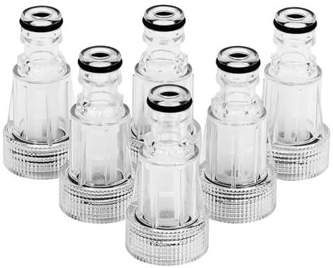 Obida Idropulitrice in plastica trasparente, filtro di ingresso dell'acqua, parti di ricambio per utensili da giardino, adattatore per tubo da giardino, filtro di ingresso per idropulitrice (6 pezzi)