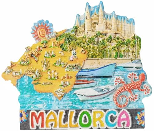 Mallorca - Imán para nevera con diseño de España, recuerdo de viaje, decoración magnética 3D