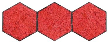 ebenkunst Hexagon 3er Set Moosbild – Wanddeko aus schwarzem MDF | Schwarz durchgefärbtes MDF, 3 Moos-Hexagone, ca. 58,8 x 22,6 cm, 6 Farben, Made in Germany