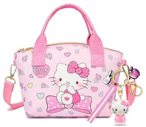 Borsa per Ragazze Kitten, Borsetta Cartoon di Gatti con Cinturino Regolabile, Omaggio Rosa