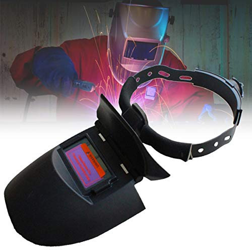 Gevvnss Casco per Saldatura con Oscuramento Automatico,Alimentazione Solare e Batteria Ricaricabile,92 x 42 mm Visione Chiara,per Saldatura MIG,ad Arco e TIG,Nero