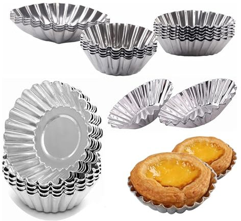 Sikweny 25 Pezzi Stampini per Crostatine Design Antiaderente Stampi Crostatine Monoporzione Piccolo e Portatile Cupcake Formine Riutilizzare per Anniversario Laurea Compleanno Baby Shower