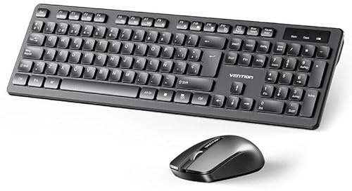 Teclado y ratón Wireless - Combo ergonómico en Negro, conexión inalámbrica, tecnología óptica, Compatible con múltiples Sistemas operativos.*