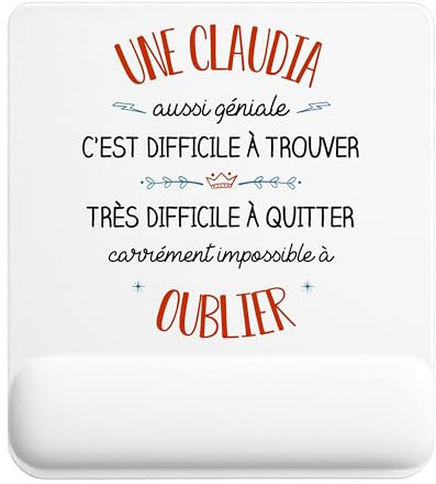 Planetee Tapis de Souris Une Claudia Aussi géniale | Accessoire Bureau Ergonomique - Idéal pour Anniversaire, Collègue, Secret Santa Noël, Fête des Pères et Fête des Mères