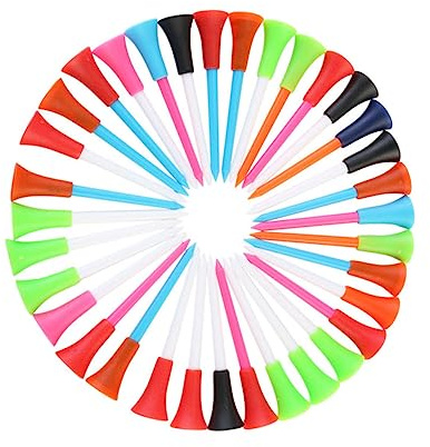 HANABASS 50 Stück Golf Tees Kunststoff 83mm Langlebig Unzerbrechlich Trainingszubehör Abschlagstifte Für Outdoor Golfer