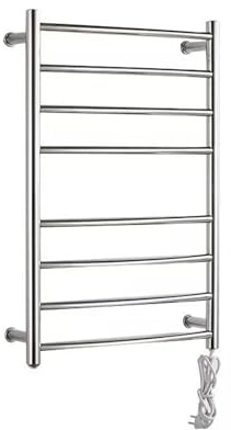 OTKSMDYY 05826 Scaldasalviette Elettrico Da 750 Mm In Acciaio Inox 304, Temperatura Costante 45 °C, 5 Minuti, Scaldasalviette 110 V/220 V(1,EU)