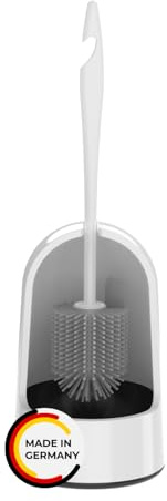 Rival WC-Garnitur Meiler weiß mit Gumminoppenbürste & Randreiniger – Toilettenbürste mit ergonomischem Griff – Klobürste für schnelle & gründliche Reinigung – praktische WC Bürste mit Halterung
