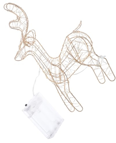 LABRIMP Ornements de wapitis Brillants Figurine de Renne de noël Or de Renne Statues de cerf pour la décoration intérieure Ornement de Noël Lumineux Christmas Iron Art Rendeer Doré