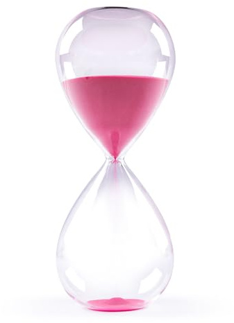 GNEGNI LIFE Sanduhr, 30 Minuten Sanduhr, Magenta Sand, Glas Deko Sanduhren,Mittlere Sanduhren für Zuhause, Schreibtisch, Klassenzimmer, Büro, Hochzeitsdekoration
