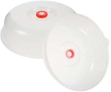 2 Stück Mikrowellen-Abdeckung, 24 cm, transparenter, spritzwassergeschützter Deckel