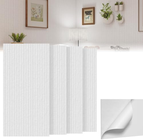 ACXIN Akustikpaneel 4er Weiß 120x60cm Schalldämmung Selbstklebend 3D Wandpaneel Akustikplatten Schallschutz Filz 1200g/m² 0,9cm Akustik Wand für Musikstudio Heimkino Büro KTV Geräuschreduzierung